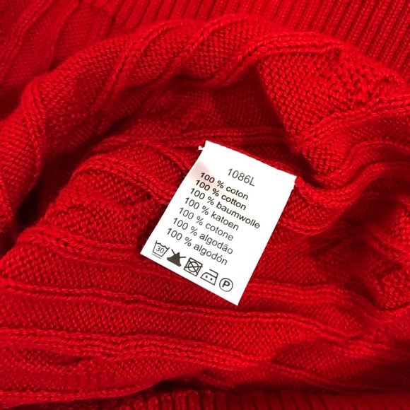 Lacoste Red V-Neck Sweater - Picture 5 of 7